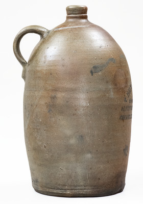 2 Gal. BEN BAER / CHARLESTON, W. VA Stoneware Stenciled Advertising Jug