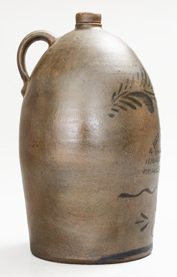 3 Gal. BEN BAER / CHARLESTON, W. VA Stoneware Stenciled Advertising Jug