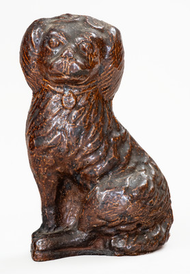 Unusual Flat-Back Sewer Tile Spaniel Doorstop