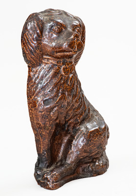 Unusual Flat-Back Sewer Tile Spaniel Doorstop