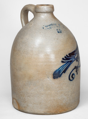 1 1/2 Gal. J. NORTON & CO. / BENNINGTON, VT Stoneware Bird Jug