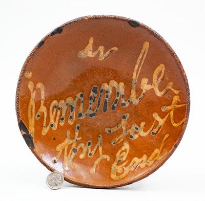 Norwalk, CT Redware Plate w/ 