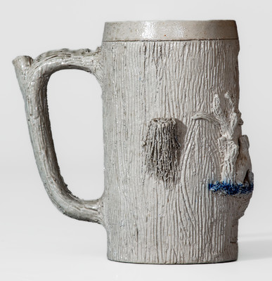 Exceptional Stoneware Presentation Mug w/ Applied Dog Scene, 