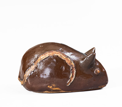 Extremely Rare Utica, NY Stoneware Toy Mouse Figure, 