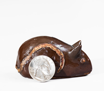 Extremely Rare Utica, NY Stoneware Toy Mouse Figure, 