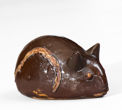 Extremely Rare Utica, NY Stoneware Toy Mouse Figure, 