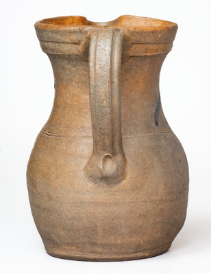 Scarce Stoneware Pitcher w/ Elaborate Cobalt Floral Decoration, probably Washington County, VA