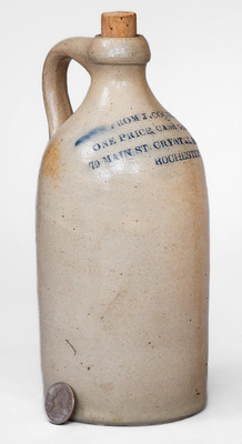 Rare Small-Sized Rochester, NY Stoneware Advertising Jug, possibly John Burger