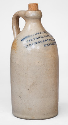 Rare Small-Sized Rochester, NY Stoneware Advertising Jug, possibly John Burger