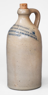 Rare Small-Sized Rochester, NY Stoneware Advertising Jug, possibly John Burger