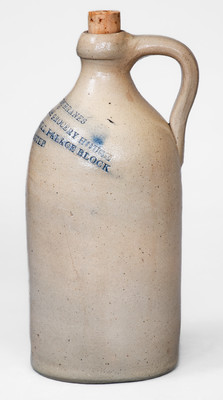 Rare Small-Sized Rochester, NY Stoneware Advertising Jug, possibly John Burger