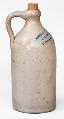 Rare Small-Sized Rochester, NY Stoneware Advertising Jug, possibly John Burger
