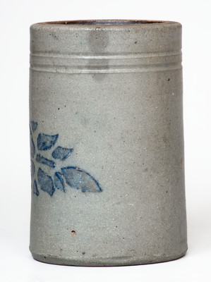 Western PA Stoneware Jar w/ Cobalt-Stenciled Floral Motif, c1875