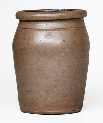 Palatine, WV Stoneware Jar w/ Cobalt Stripe Decoration, c1875