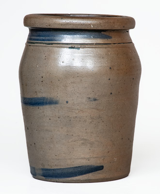 Palatine, WV Stoneware Jar w/ Cobalt Stripe Decoration, c1875