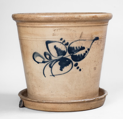 Scarce Large-Sized HAXSTUN & CO. / FORT EDWARD, NY Stoneware Flowerpot