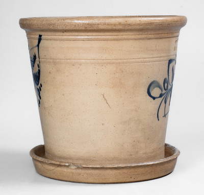 Scarce Large-Sized HAXSTUN & CO. / FORT EDWARD, NY Stoneware Flowerpot