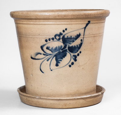 Scarce Large-Sized HAXSTUN & CO. / FORT EDWARD, NY Stoneware Flowerpot