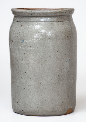 Probably Virginia Stoneware Jar w/ Cobalt Floral Decoration