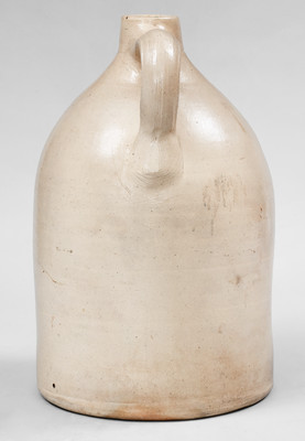 Rare WEST TROY / N.Y. / POTTERY Stoneware Jug w/ Cobalt Double Bird Decoration, c1875