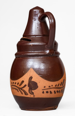 Extremely Rare Handled Tanware Bank, New Geneva or Greensboro, PA, c1885