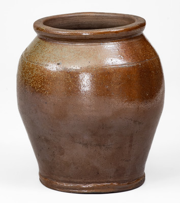 Rare J. MILLER / WHEELING, VA Small-Sized Ovoid Stoneware Jar, circa 1830