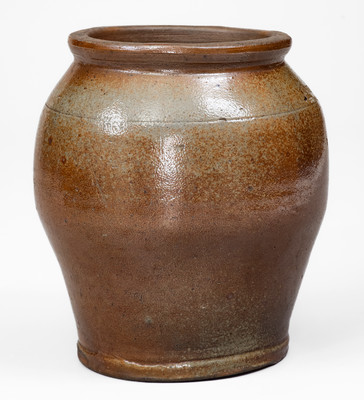Rare J. MILLER / WHEELING, VA Small-Sized Ovoid Stoneware Jar, circa 1830