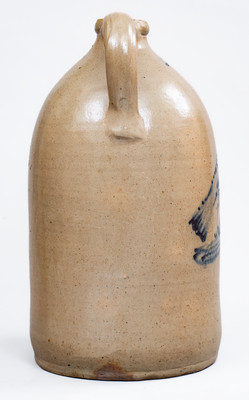 Exceptional W. A. LEWIS / GALESVILLE, NY Stoneware Double-Handled Jug w/ Elaborate Turkey Decoration