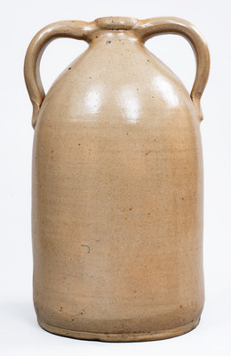 Exceptional W. A. LEWIS / GALESVILLE, NY Stoneware Double-Handled Jug w/ Elaborate Turkey Decoration
