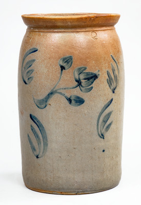 2 Gal. Maryland Stoneware Jar w/ Floral Decoration, circa 1875