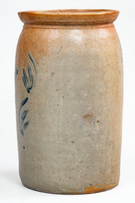 2 Gal. Maryland Stoneware Jar w/ Floral Decoration, circa 1875