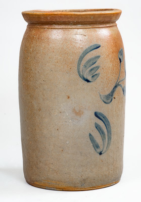 2 Gal. Maryland Stoneware Jar w/ Floral Decoration, circa 1875