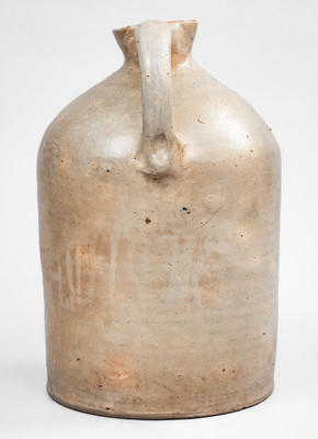 Outstanding MECHANICVILLE, NY Stoneware Advertising Syrup Jug w/ Flying Eagle and Banner Motif