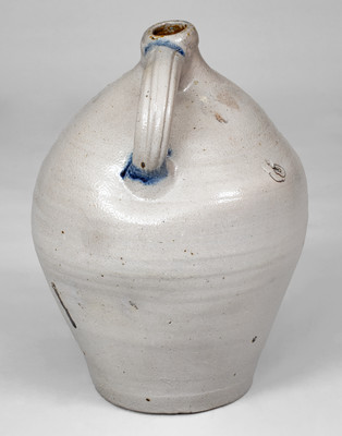 Fine Ovoid Stoneware Jug w/ Elaborate Incised Floral Decoration attrib. George Lent, Troy, NY, c1820
