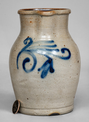 Fine Small-Sized attrib. Wingender, Haddonfield, NJ Stoneware Pitcher w/ Floral Decoration