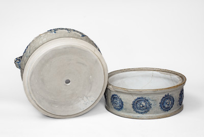 Elaborate CENTRAL N.Y. POTTERY / UTICA, NY Stoneware Water Cooler