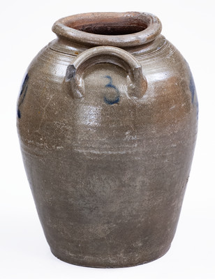 3 Gal. attrib. J. P. Schermerhorn, Richmond, VA Stoneware Jar w/ Floral Decoration