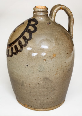 Fine att. Trapp and Chandler, Edgefield District, SC Stoneware Jug w/ Bold Iron Slip Decoration, c1848-50
