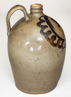 Fine att. Trapp and Chandler, Edgefield District, SC Stoneware Jug w/ Bold Iron Slip Decoration, c1848-50