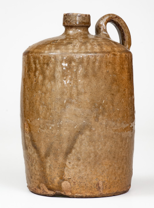 Rare S.C. DISPENSARY Stoneware Jug, attrib. J. G. Baynham, Trenton, Edgefield District, SC