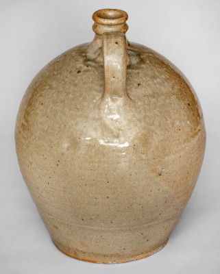 Exceedingly Rare and Important Two-Gallon Alkaline-Glazed Stoneware Dated Jug, Inscribed 