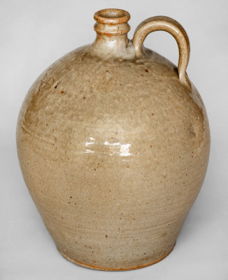 Exceedingly Rare and Important Two-Gallon Alkaline-Glazed Stoneware Dated Jug, Inscribed 