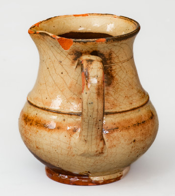 Miniature Redware Cream Pitcher, possibly Hagerstown, MD, early 19th century