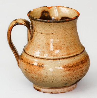 Miniature Redware Cream Pitcher, possibly Hagerstown, MD, early 19th century