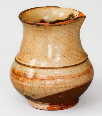 Miniature Redware Cream Pitcher, possibly Hagerstown, MD, early 19th century