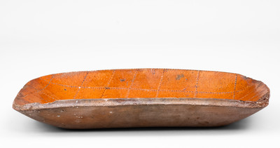 Glazed Pennsylvania Redware Loaf Dish w/ Coggled Decoration, 19th century