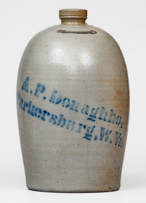A. P. DONAGHHO / PARKERSBURG, W. VA. Stoneware Jug