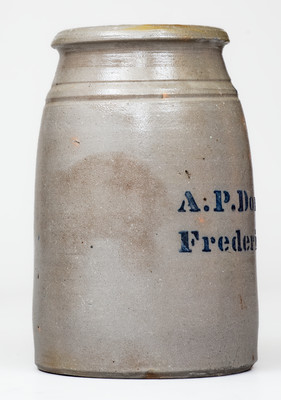Scarce A. P. Donaghho / Fredericktown, Pa. Stoneware Canning Jar