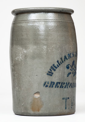 Rare WILLIAMS & REPPERT / GREENSBORO, PA Stoneware Jar w/ Hand-written