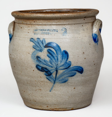 2 Gal. COWDEN & WILCOX / HARRISBURG, PA Stoneware Jar w/ Floral Decoration